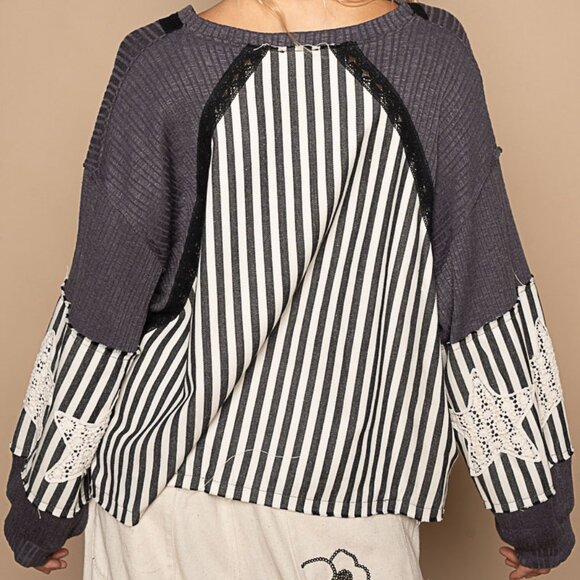 POL Black and Cream Oversized Raglan Sweatshirt I bought 2 only reason to sell - Picture 2 of 4